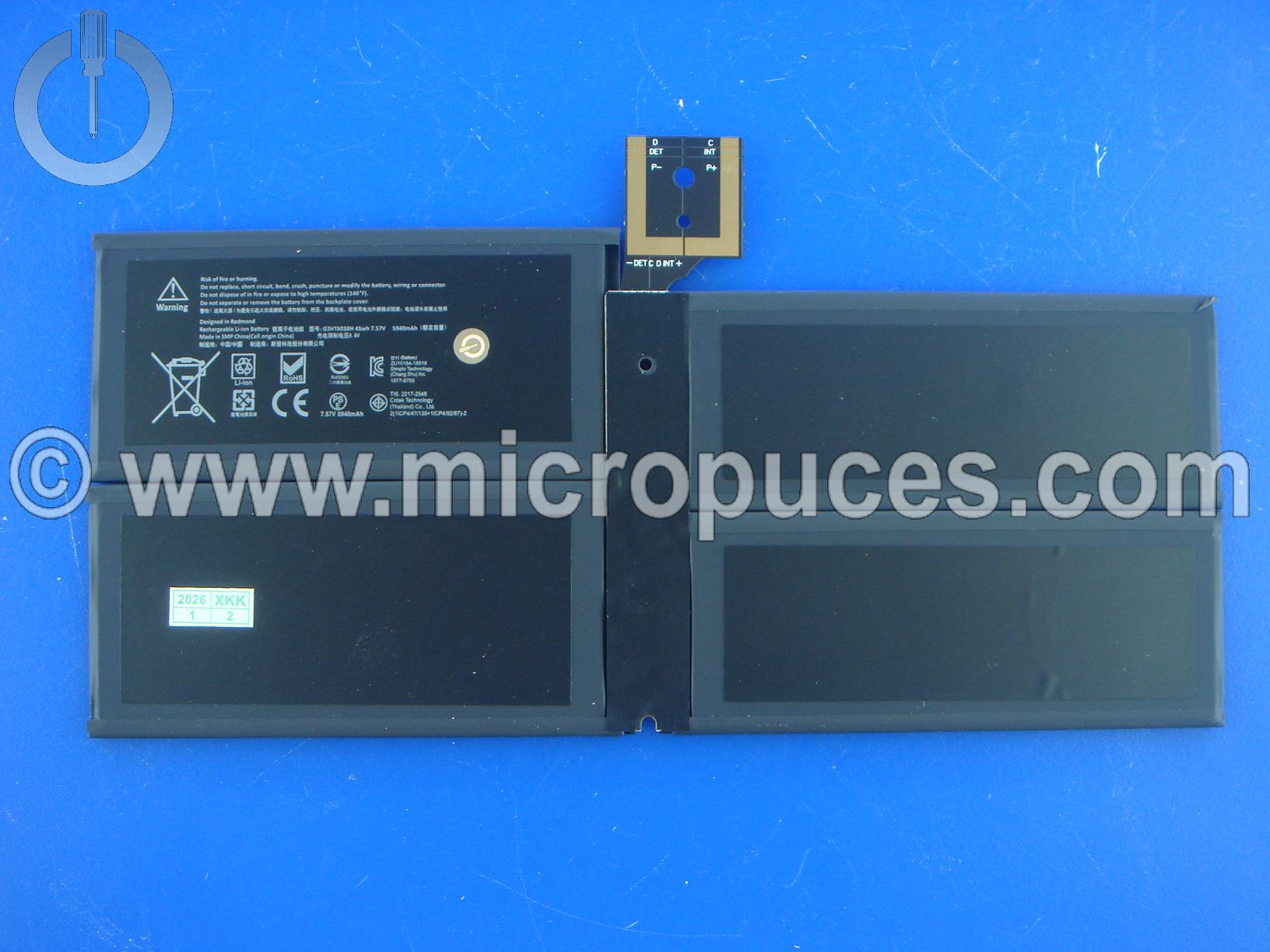 Batterie de remplacement pour MICROSOFT Surface Pro 5 / 6 (1796)