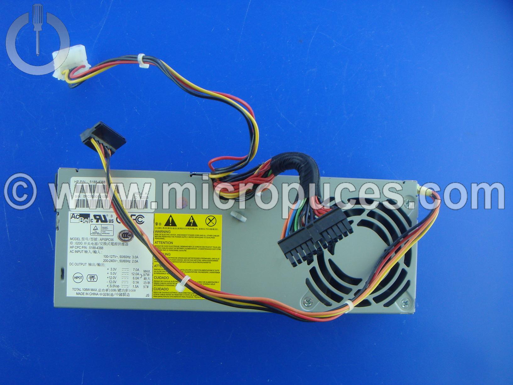 Alimentation pour HP PAVILION SLIMLINE 180W