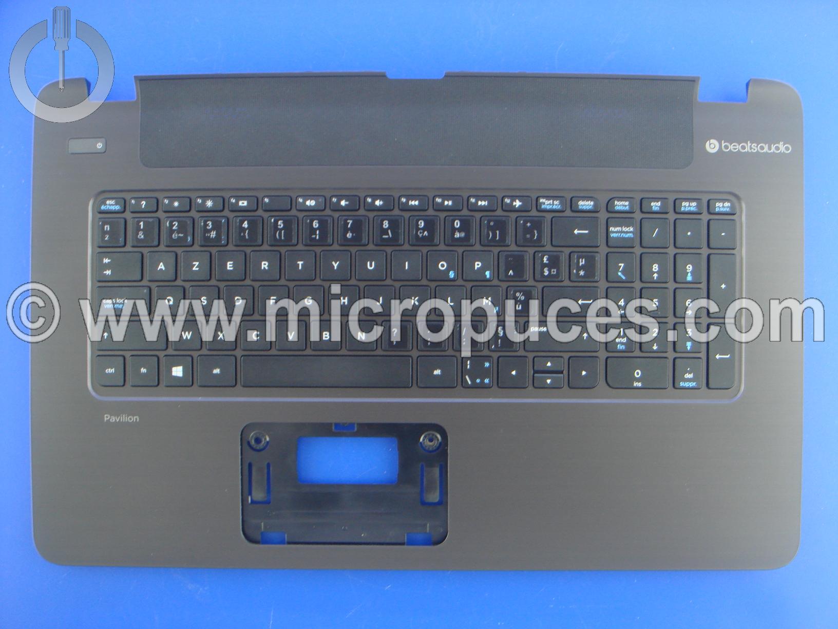 Clavier AZERTY + plasturgie du dessus pour HP Pavilion 17-f 17-p - vinyle