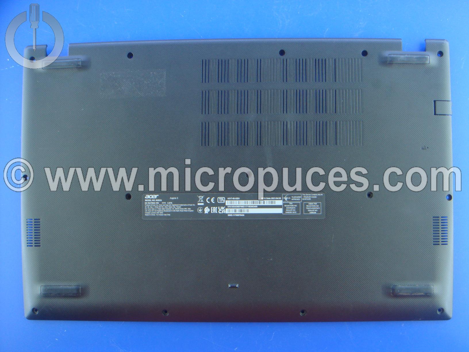 Plasturgie du dessous noire pour Acer Aspire A317-33