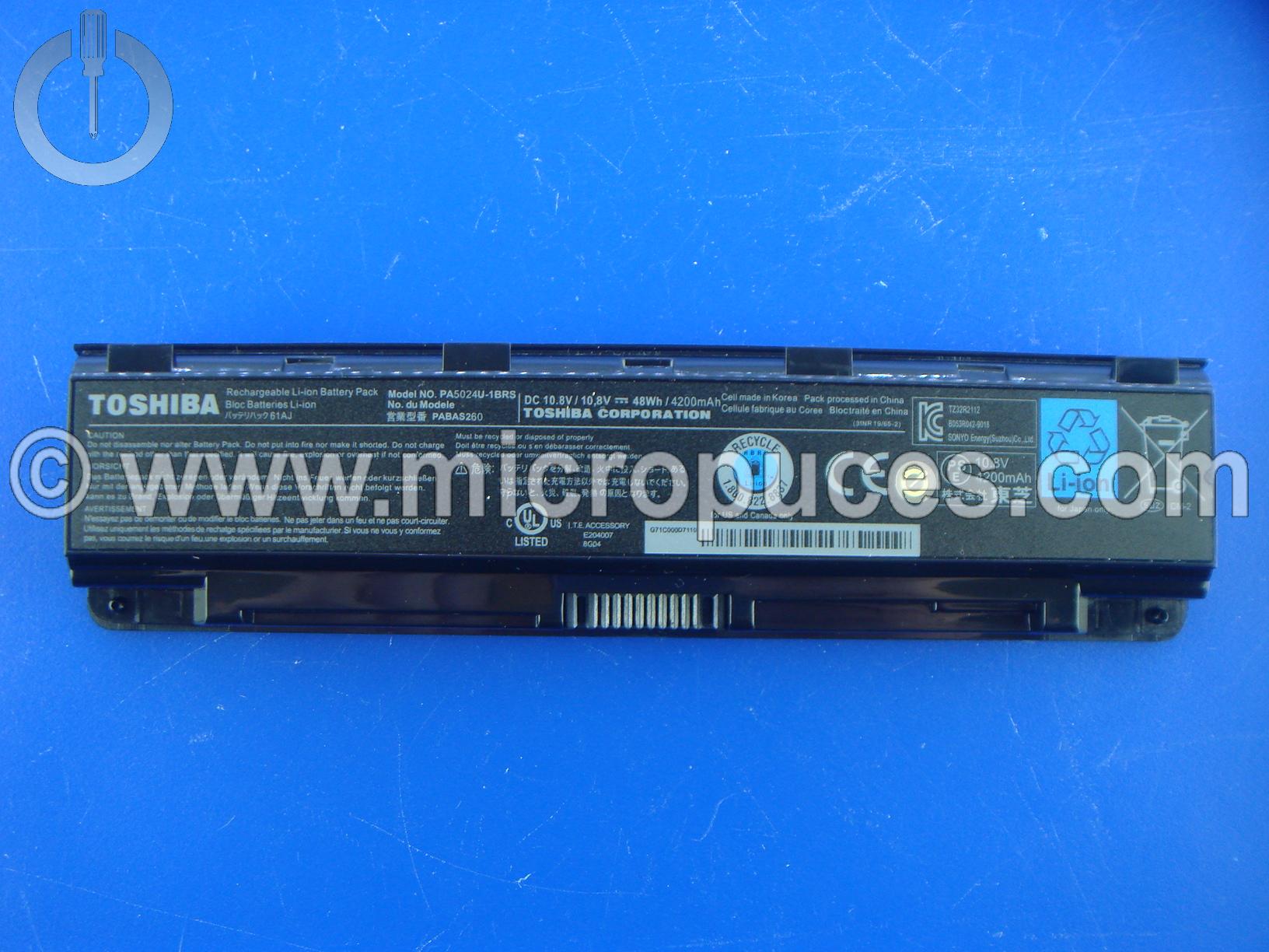 Batterie pour TOSHIBA PA5024U-1BRS 4400mAh