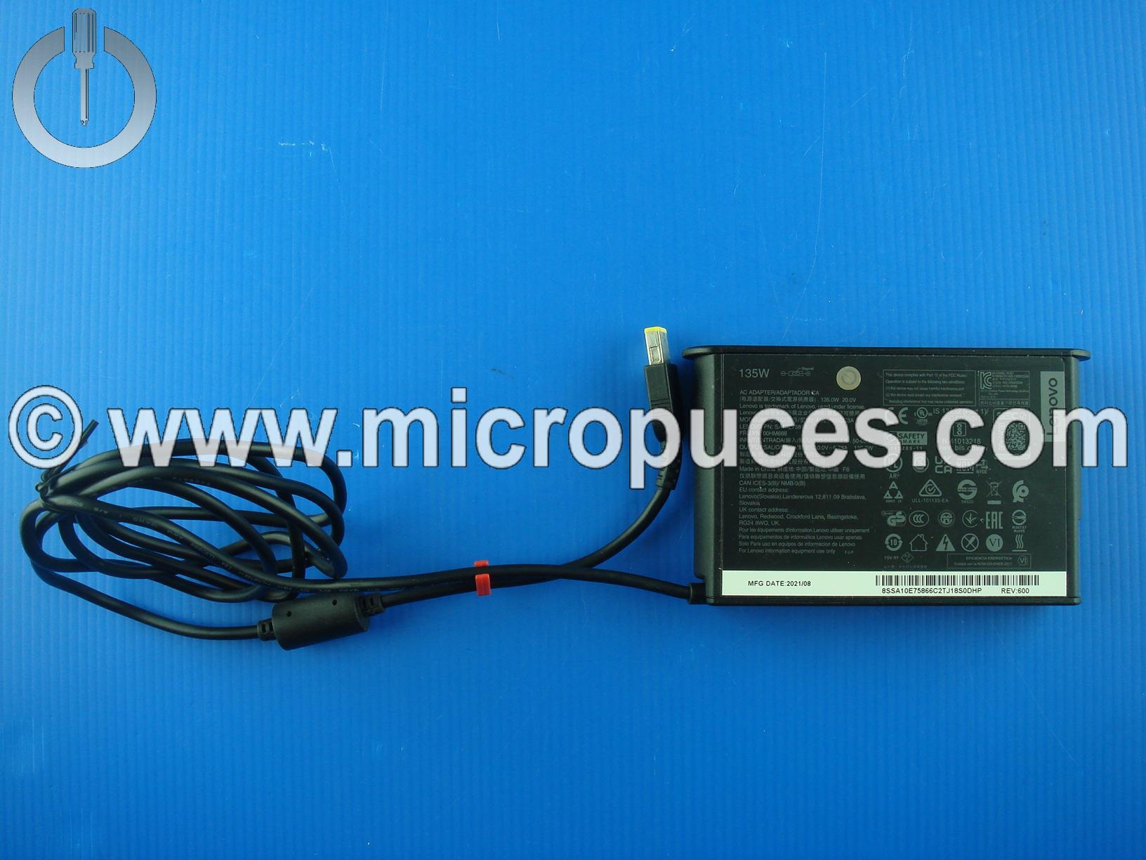 Chargeur de remplacement 20V 6.75A pour LENOVO