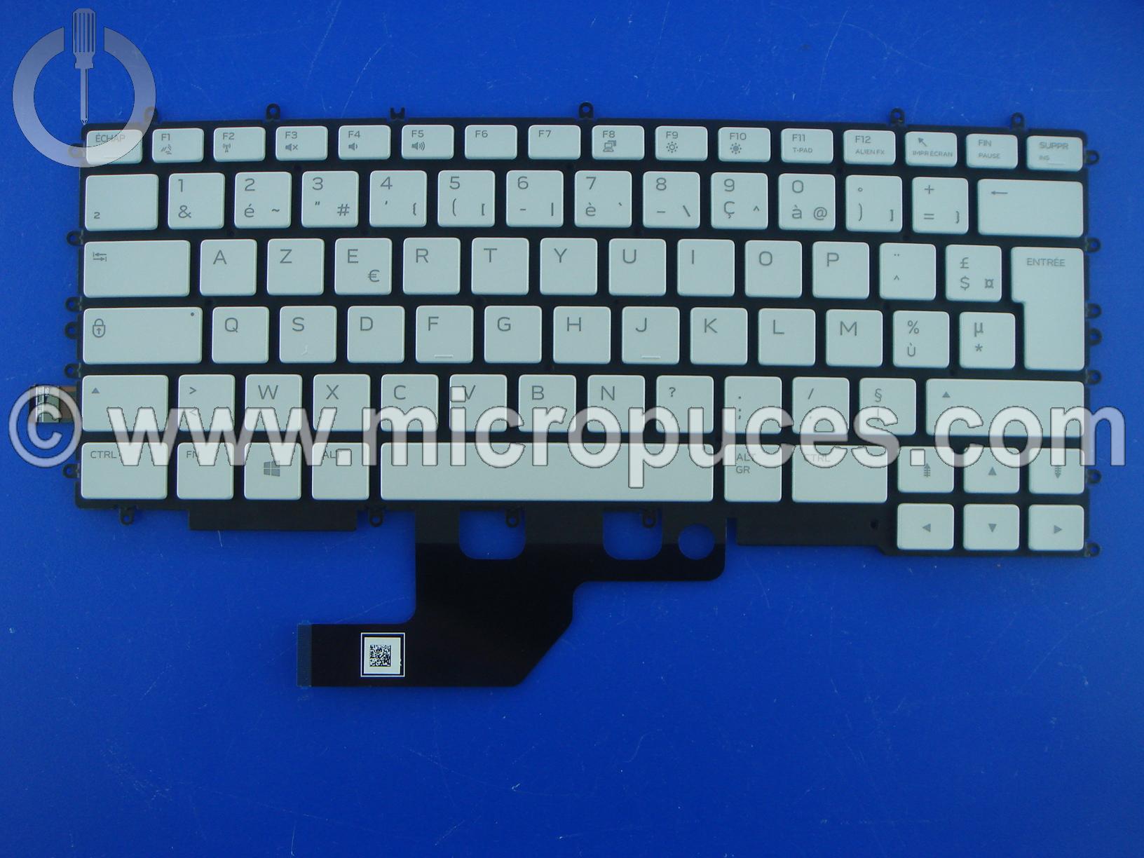 Clavier AZERTY blanc pour DELL Alienware M15 R3