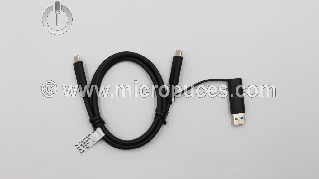 Cable USB-C pour station d'accueil ThinkPad Hybrid USB-C avec USB-A