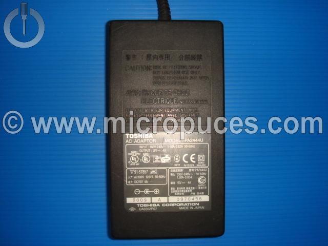 Chargeur Alimentation 15V 4A pour TOSHIBA